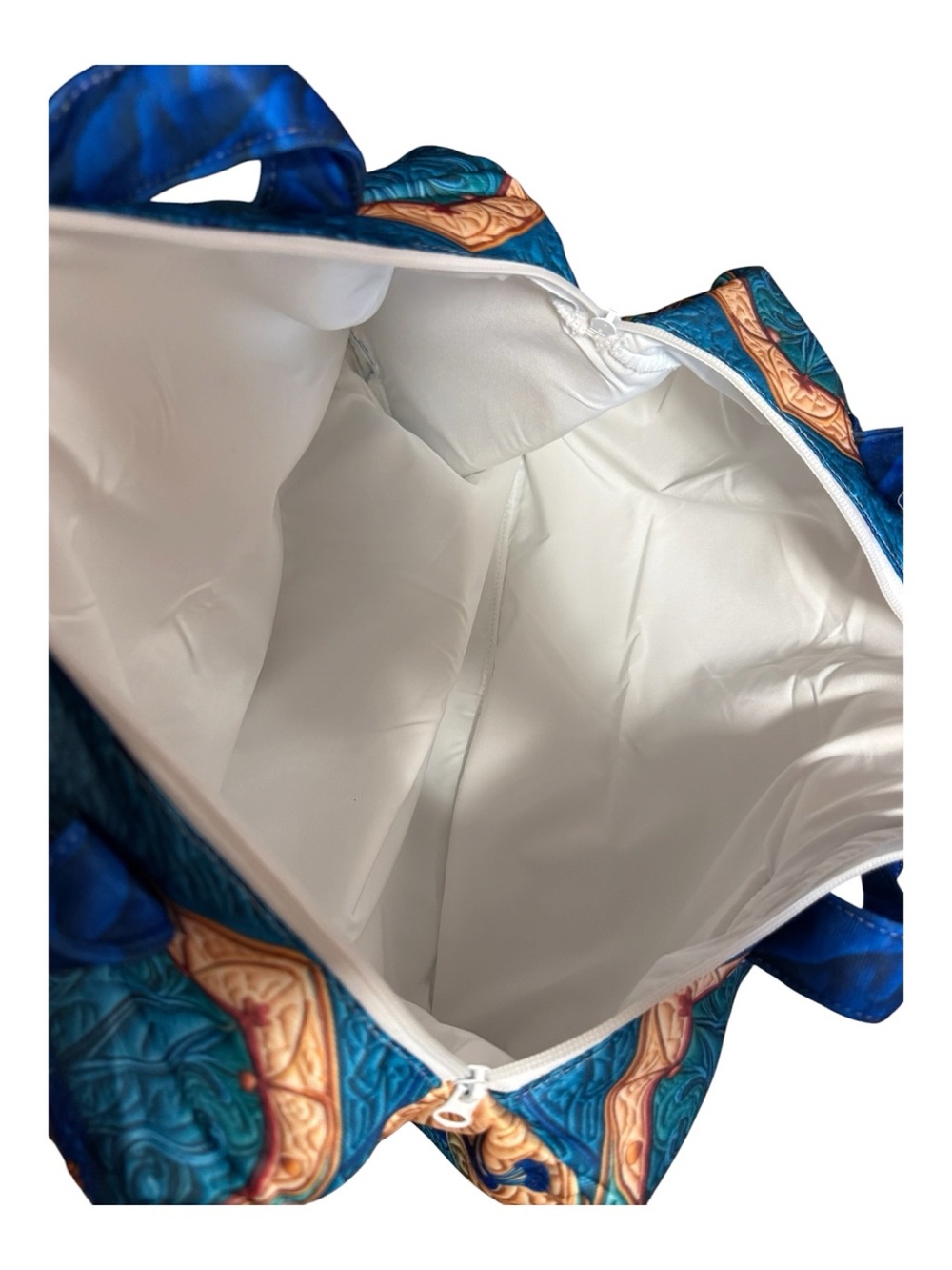 Handcrafted Peacock pattern Weekender/Tote - Picture 4 of 5